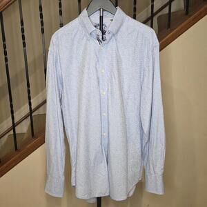 Robert Graham Men's Light Blue Button-Down Shirt with Subtle Pattern Moneybags